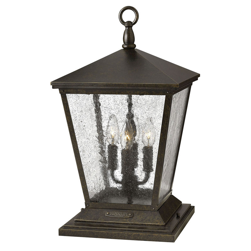 Regency Bronze 4-Light LED Pathway Lantern with Clear Seedy Glass