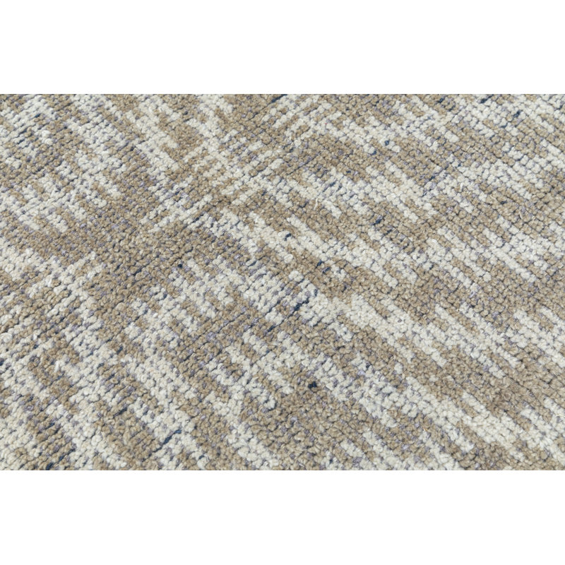 Tapis beige noué à la main Sunrise, Rectangle 5 pi x 8 pi