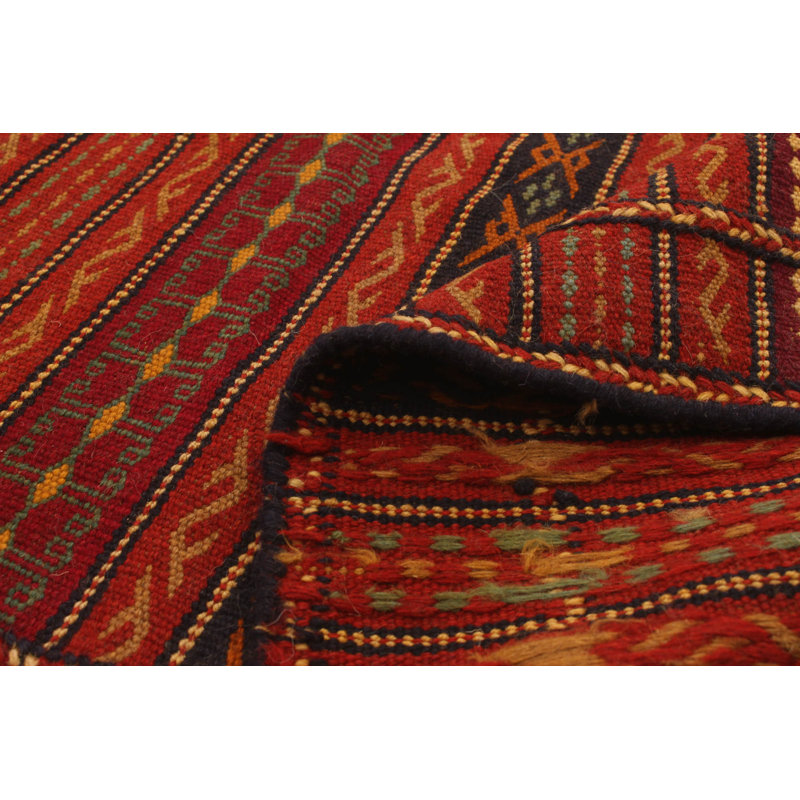 Tapis décoratif en laine de conception unique noué à la main new age kashkoli rouge/orange 3 pi 3 po x 4 pi 11 po