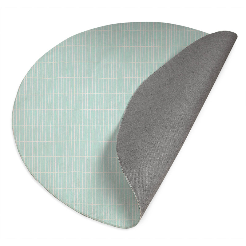 Snow Fence Non-Slip Outdoor Rug, Round 5'