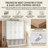 Farmhouse 59"W x15.7"D x75"H White Finish Hall Tree with Walnut Veneer Seat Bench, 8-Door Closed Storage & 4 Open Cubbies, 4 Hidden Coat Hooks for Entryway Living Room-129866112