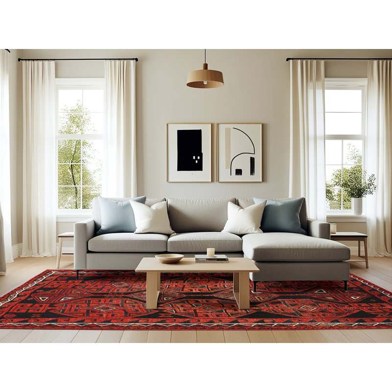 Sharadan Southwestern Indoor Rug, Rectangle 6' x 9'