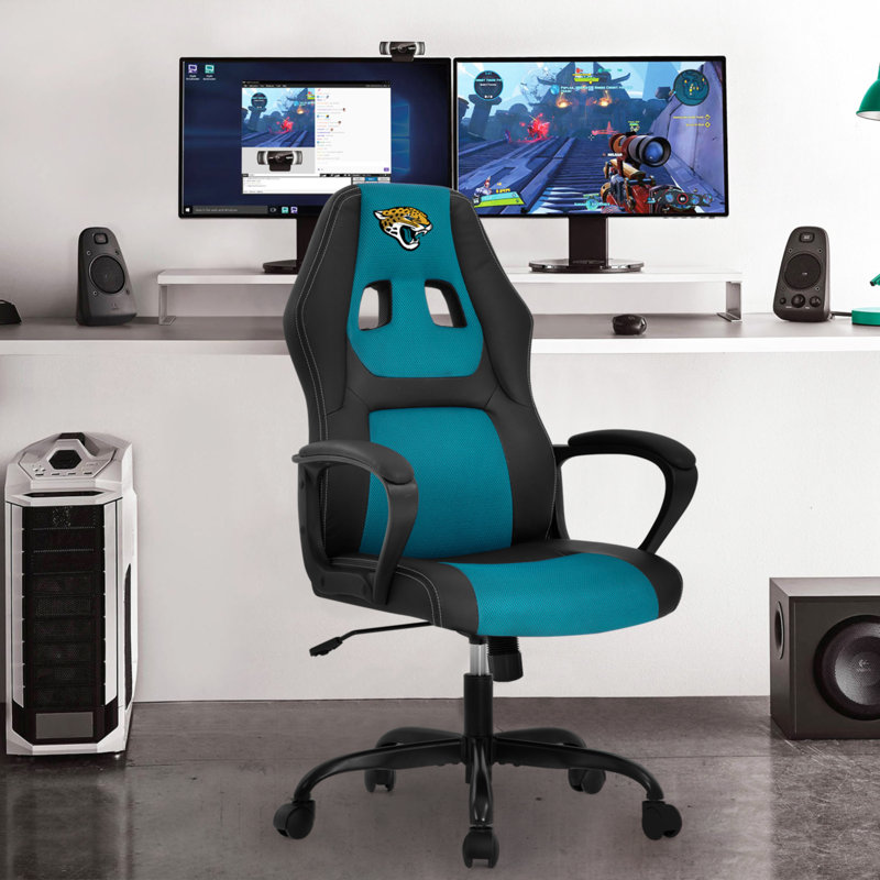 BestOffice Adjustable Ergonomic Faux Leather Swiveling PC & Racing Game Chair, Jacksonville Jaguars