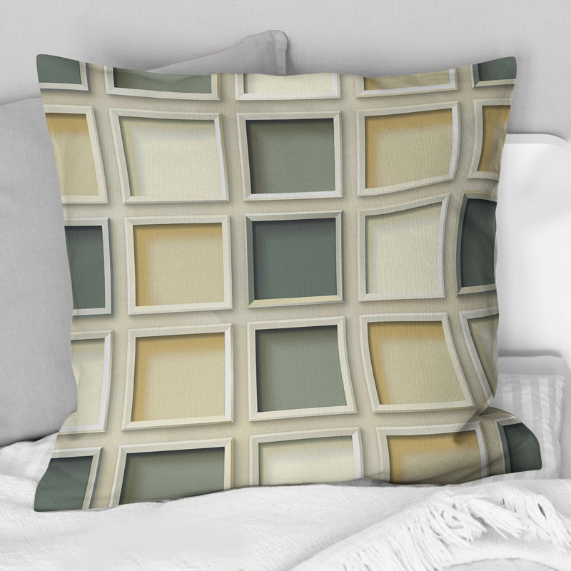 Geometric Squares - Geometric Throw Pillow, 16"H x16"H