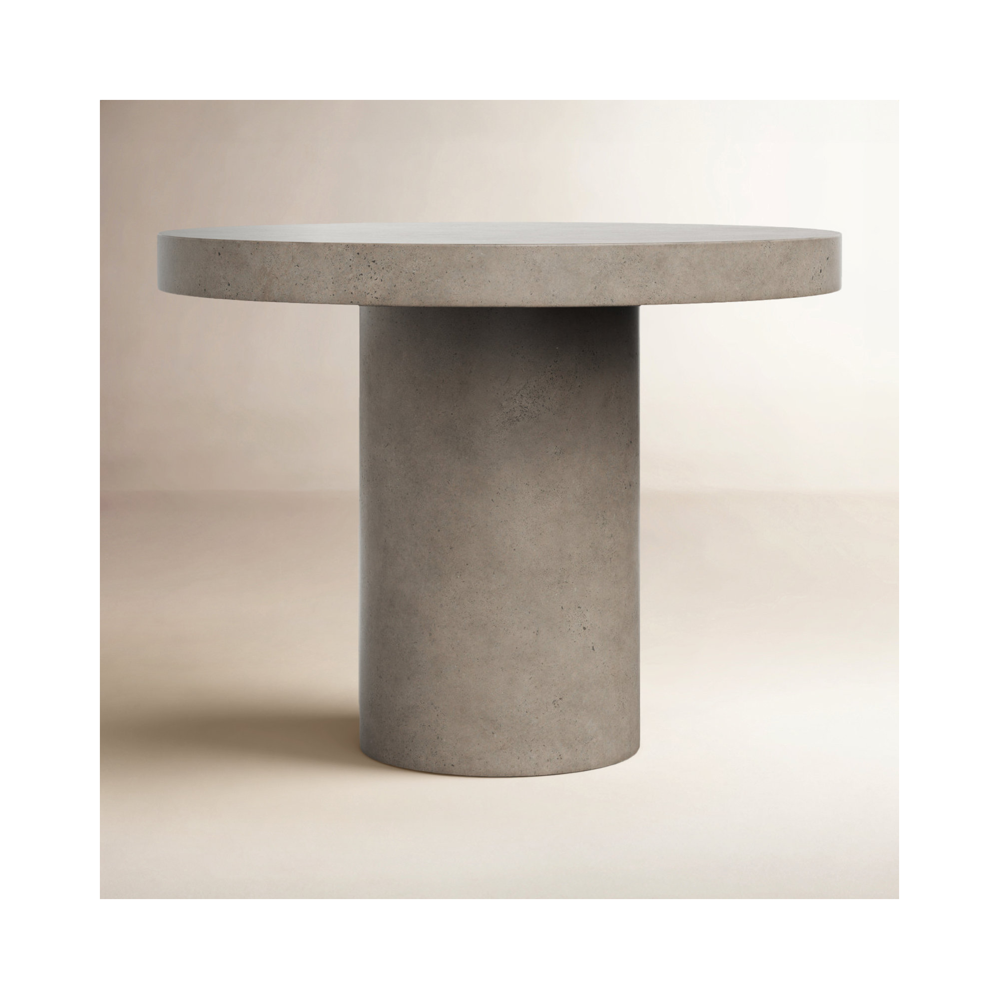 Kareen Concrete Pedestal Dining Table, 47.25" Round, Counter Table (36.25" Height), Dark Gray