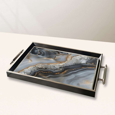 Elegant Glass Serving Tray, 19.7 x 11.4 x 1.4 inches | 100% High-Quality Glass | Perfect for Entertaining & Serving | Stylish and Functional Design for Home & Parties | Durable and Easy to Clean