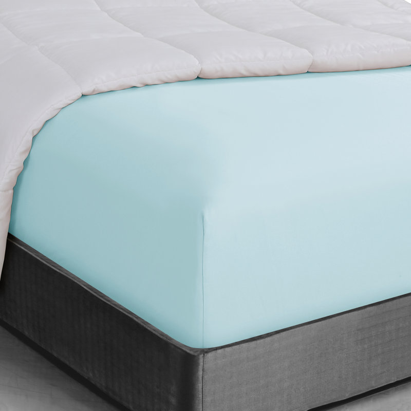 Wayfair Basics® 1800 Series Soft Microfiber Fitted Sheet, Aqua, Queen Fitted Sheet