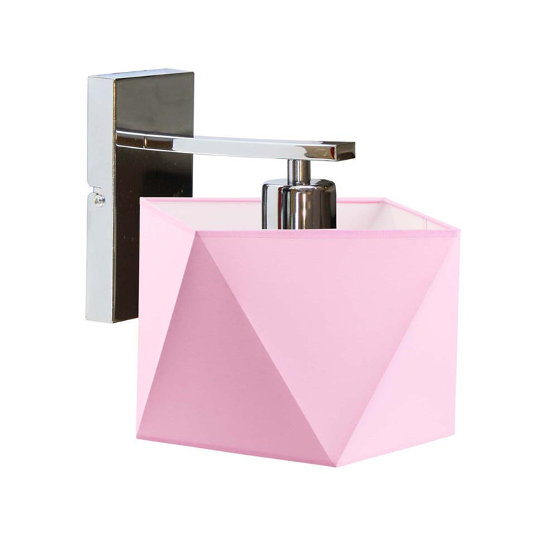 Awi Armed Sconce, Chrome, Light Pink