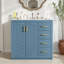 Ensemble de meuble-lavabo autoportant 36 po avec lavabo en céramique, armoire de rangement avec portes à fermeture douce et 3 tiroirs profonds 36 po-113977801