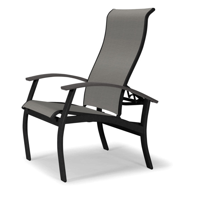 Chaise de patio Askar, Alliage Sunbrella®, Graphite classique, Noir texturé