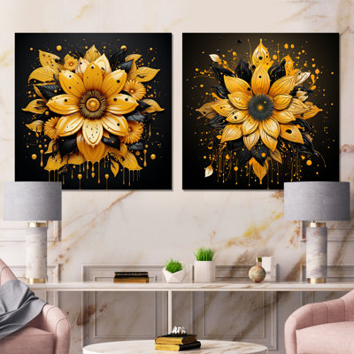 Boho Mandala Flower Tanquility I - Boho Mandala, ensemble de 2 impressions sur toile