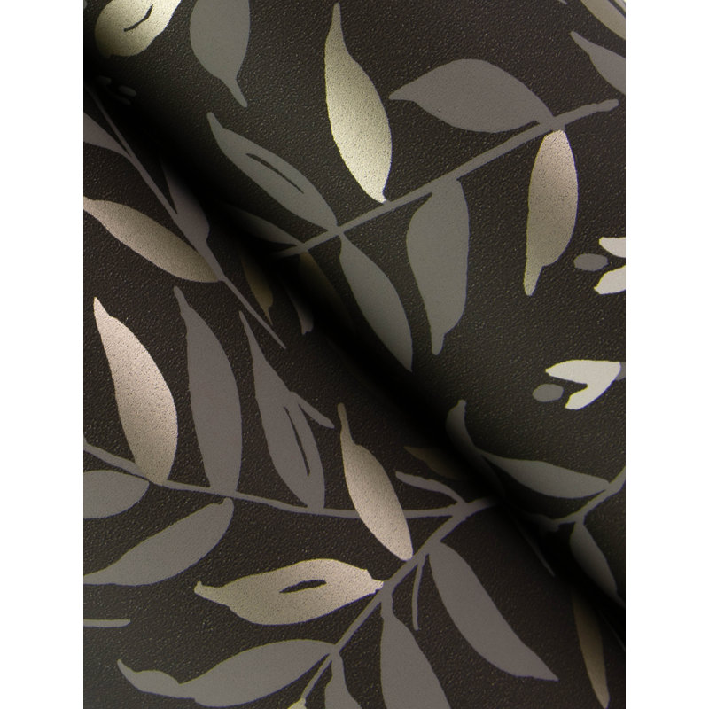 Papier peint Marlowe Farmhouse Vines en herbe 20,5 po de largeur 33 pieds = 56 pieds carrés, Noir, noir, noir, noir