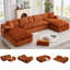 Canapé modulaire surdimensionné en U de 149 po de 149 po, siège profond, sans assemblage, 6 sièges, velours côtelé-800738396