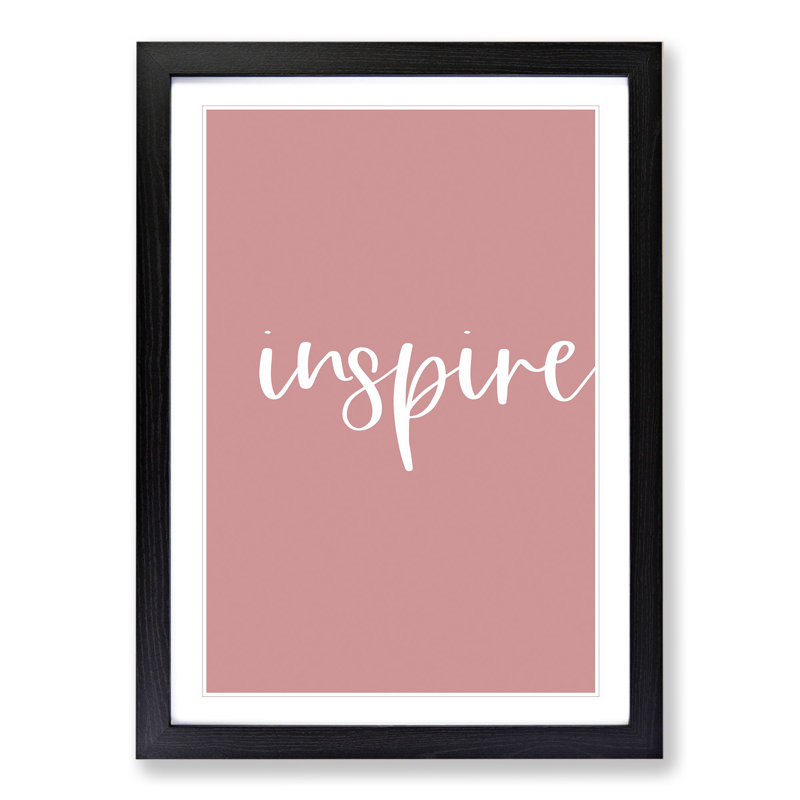 Inspire - Picture Frame Typography, 65cm H x 48cm W x 2cm D, Black