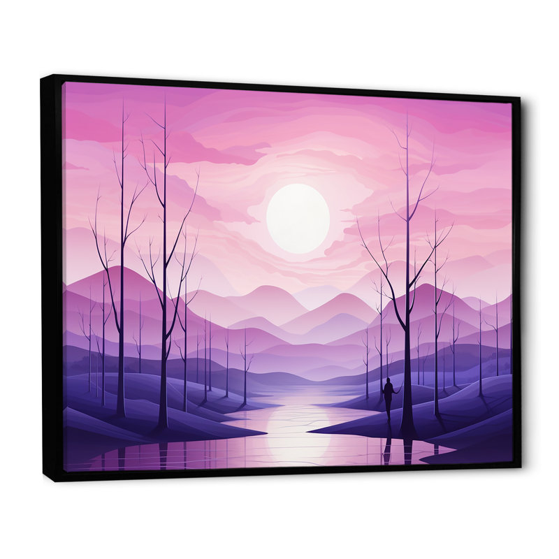 Minimalisme des forêts, fréquence IV sur toile, H 24 po x l 32 po x P 1 po, Cadre flottant noir