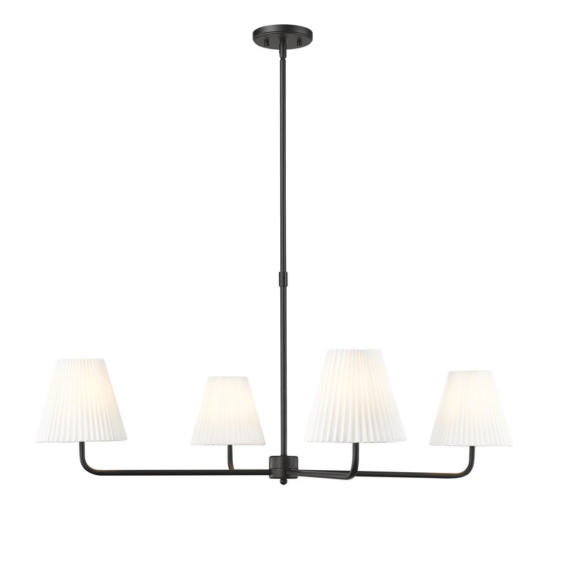 Lustre à 4 lumières de 40 po de large Ami - noir mat, Noir mat, 4
