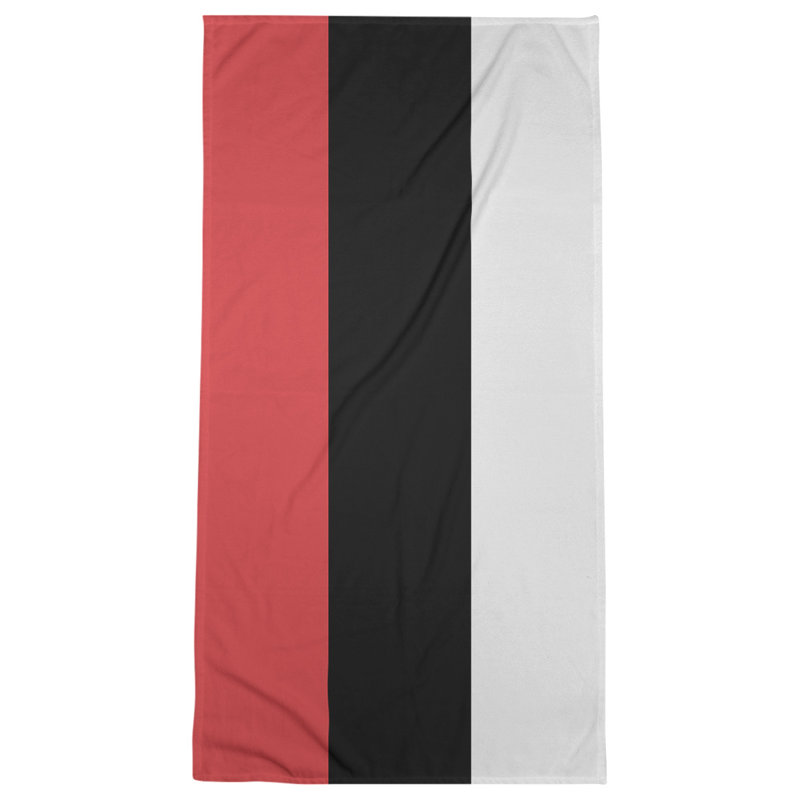 Cotton Blend Lightweight Beach Towel, Red/Black/White