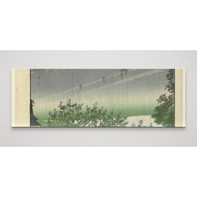 Paulownia Grove at Akasaka in the Rain (1856) — Panoramic Canvas Wall Art