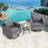 Aldos All Weather Outdoor Patio Swivel Rocker Conversation Set With Thick Cushions and Table