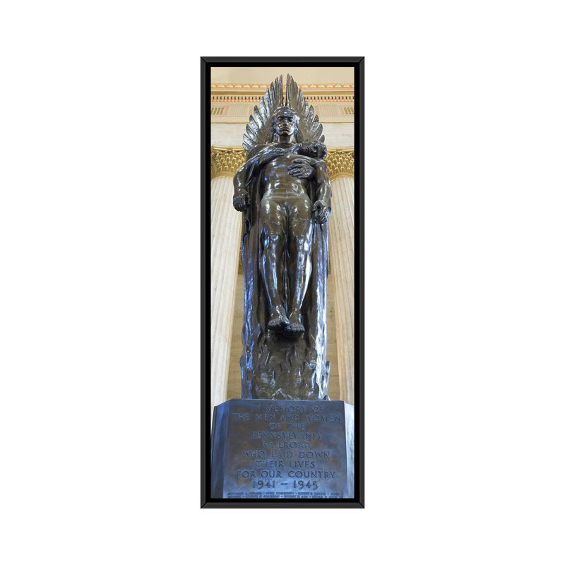 Reproduction d’art textuel sur toile tendue panoramic, philadelphia, pennsylvania, H 60 po x l 20 po x P 1,5 po, Cadre noir