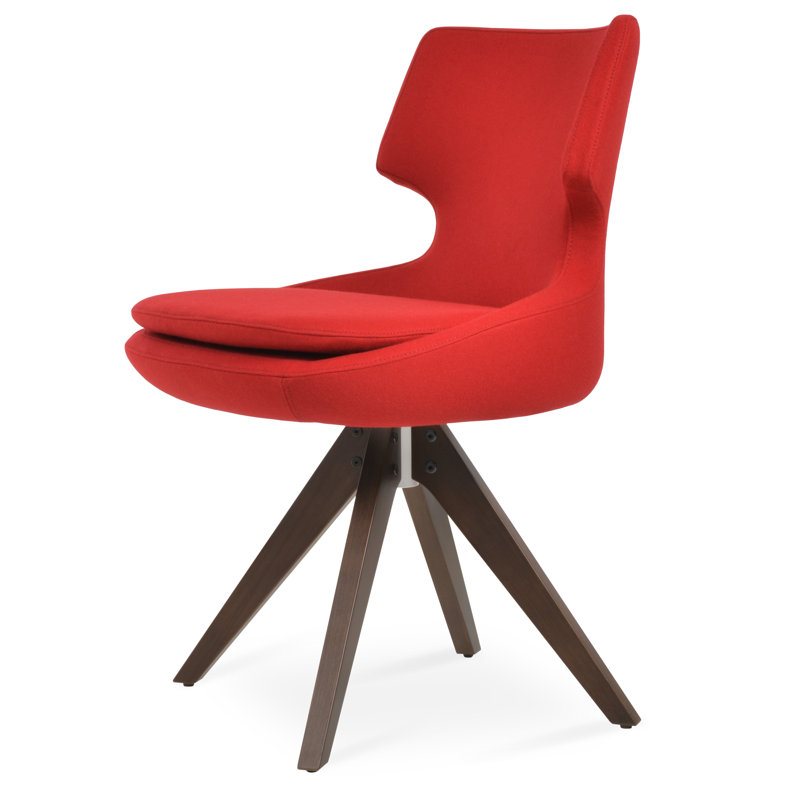 Chaise pivotante Patara Pyramid, Rouge, Noyer
