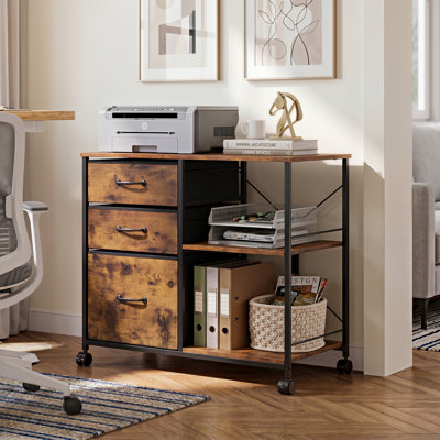 Kaylianna 29.6'' File Cabinet, Mobile Filing Cabinet With Shelves and Storage Drawers, Home Office Filing Cabinets for A4/Letter/Legal, Printer Cabinet