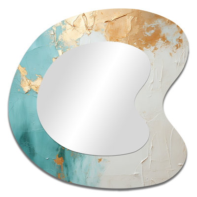 Minimalisme méditation I - peinture abstraite, miroir décoratif asymétrique, miroir mural de forme unique moderne, impression d'art en métal