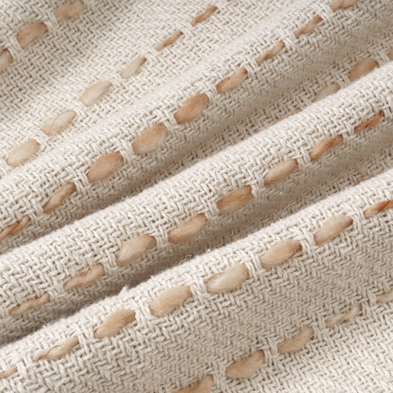 Oliver 20" Brown and Ivory Cotton Blend Tassel Throw Pillow