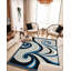 Tapis contemporain moderne abstrait 5X7 pour salon chambre à coucher