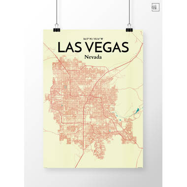 Las Vegas Nevada Area Map' Art Print