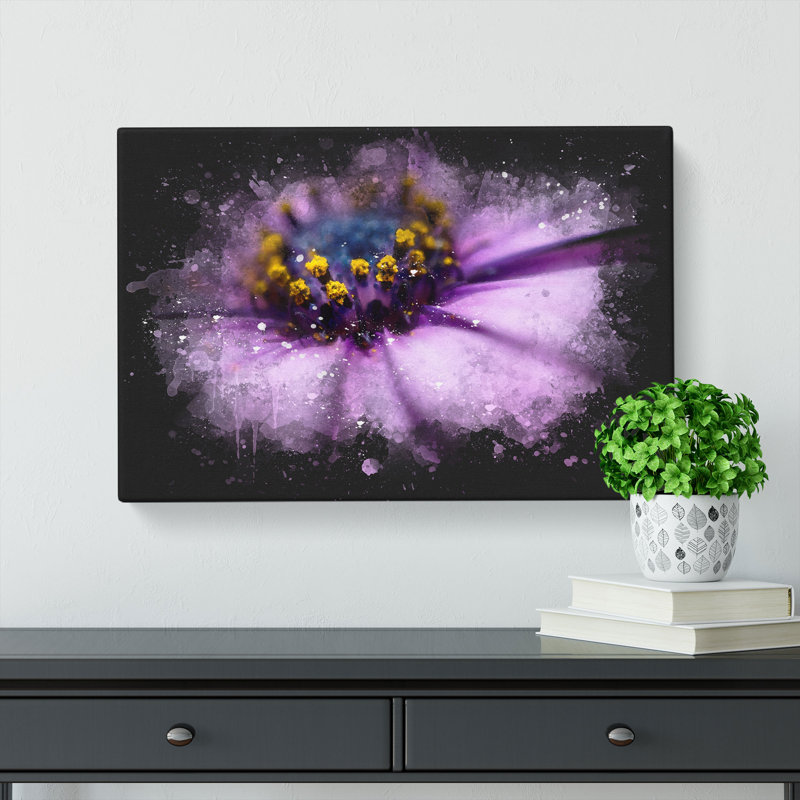 Pollen Of A Purple Gerbera Flower - Wrapped Canvas, 40cm H x 60cm W x 4cm D