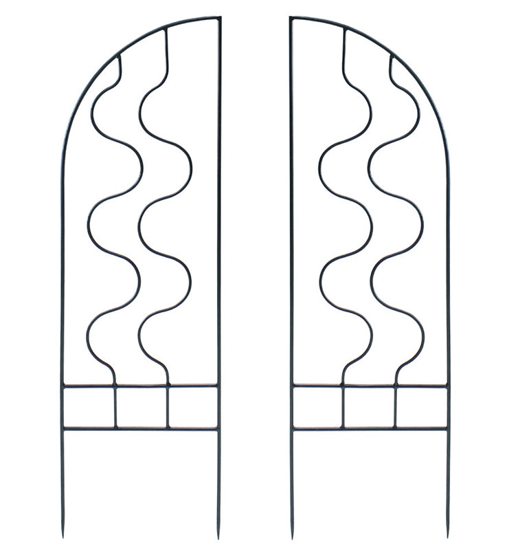 Black Wrought Iron Garden Trellis Side Panels Set
