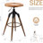 Swivel Adjustable Height Bar Stool,Counter Height Barstools With Metal Frame Counter Height Chairs With Footrest For Kitchen, Dining Room-571036926