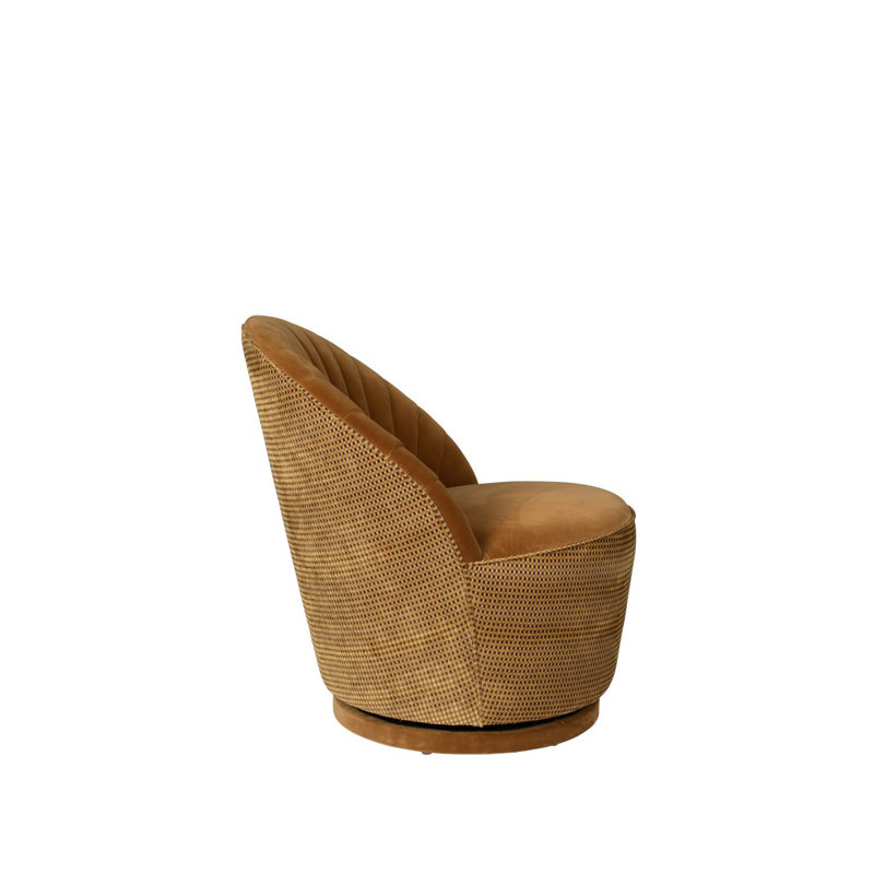 Madison Swivel Lounge Chair, Yellow Polyester Blend