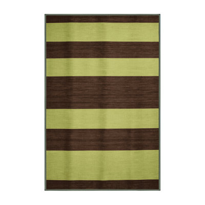 Tapis vert à rayures horizontales lavable à la machine