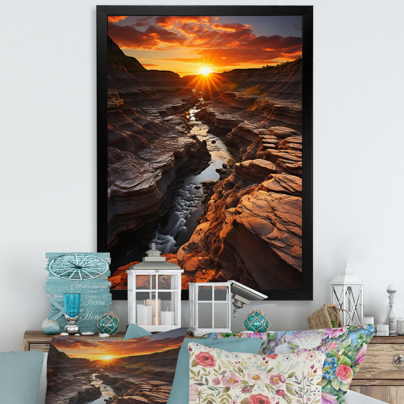 Avamay Canada Alberta Badlands I - impression, Cadre simple noir, H 20 po x l 12 po x P 1 po