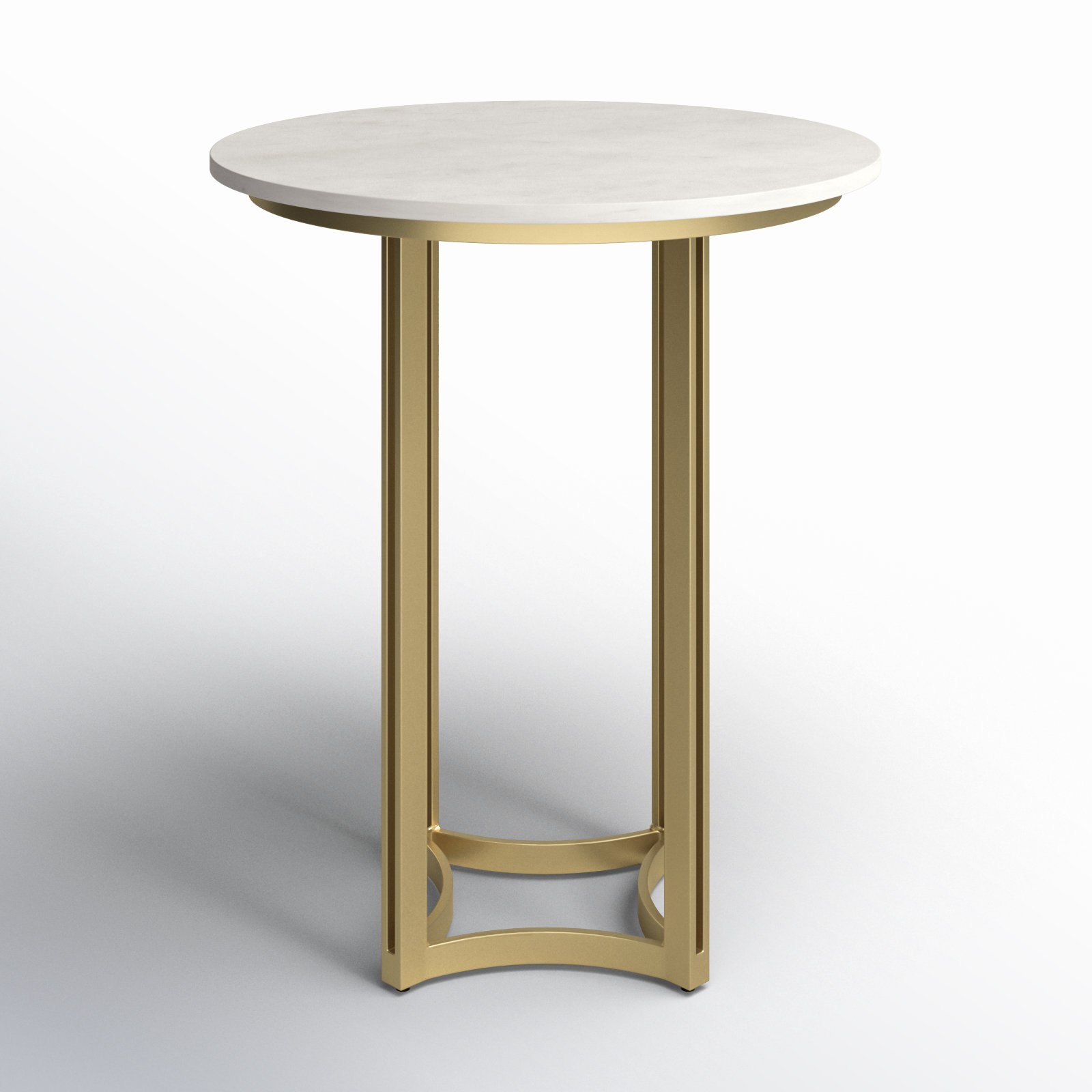 Wainwright Round Marble Dining Table, Gold, 32" x 32", Counter Height ( 38" Height)