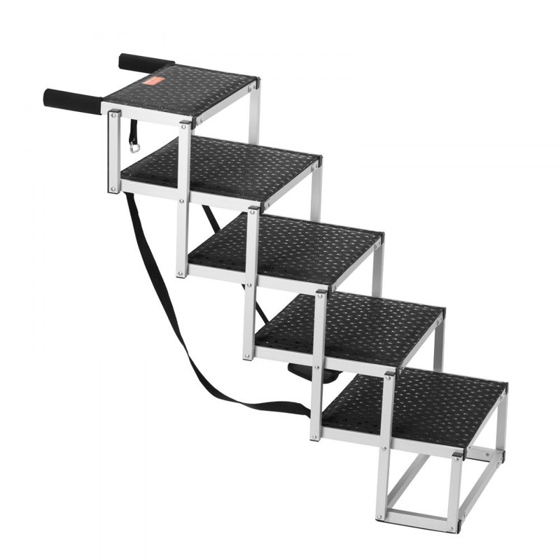 Escalier pour chien pour voiture à 5 marches pliables pour chien en aluminium pouvant supporter jusqu'à 150 lb