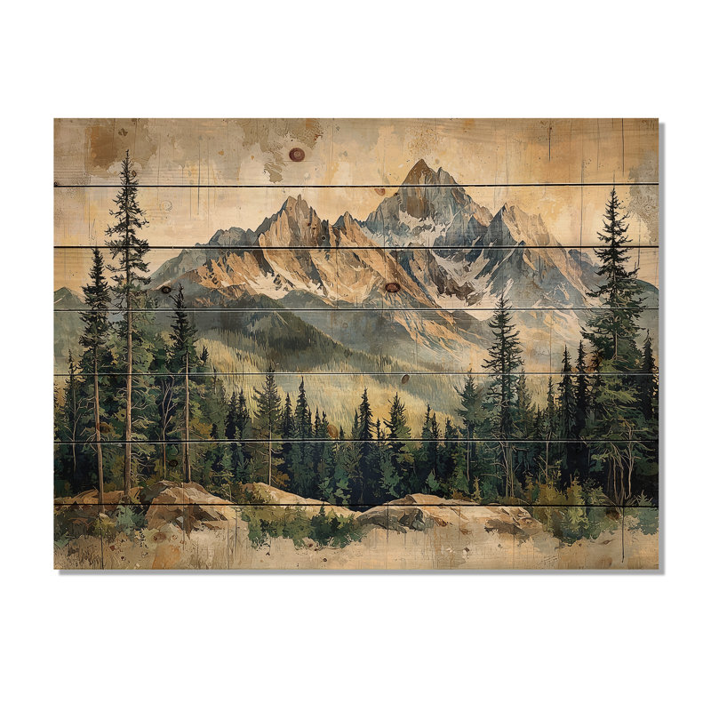 Décorations de montagne en bois I, H 34 po x l 44 po x P 0,78 po