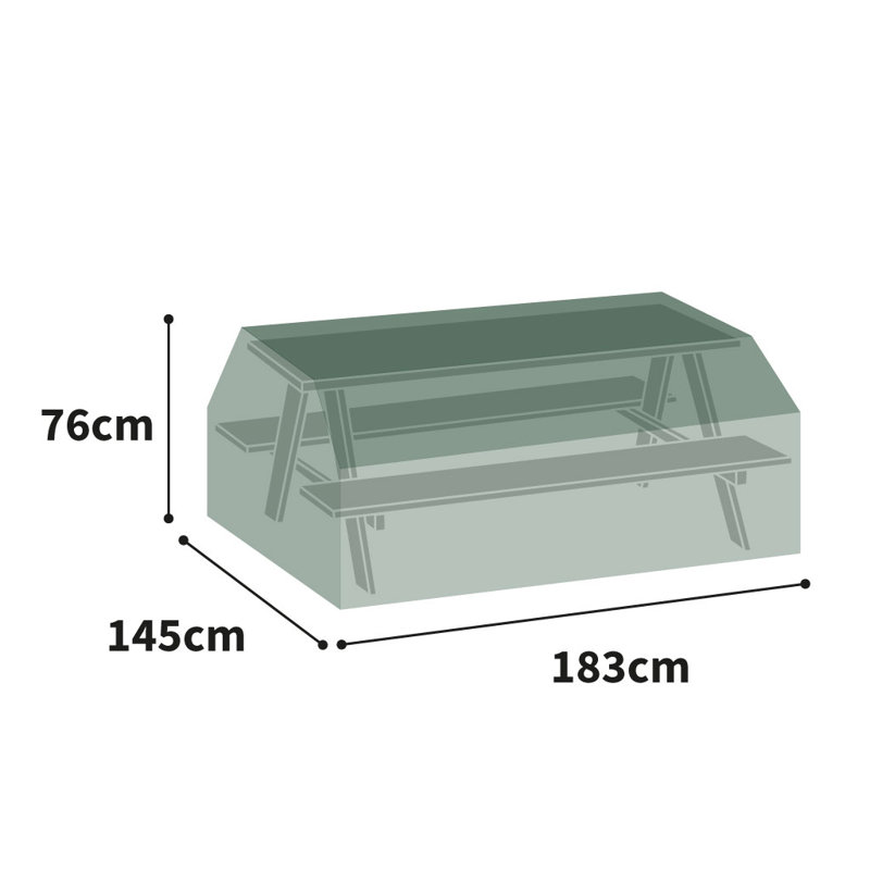 All-Weather Outdoor Picnic Table Cover, Green