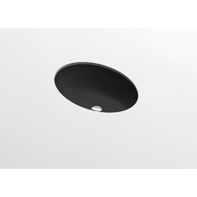 Lavabo de salle de bain ovale encastrable en résine 23,6 po x 16,4 po Badeloft UB-02-MBLK