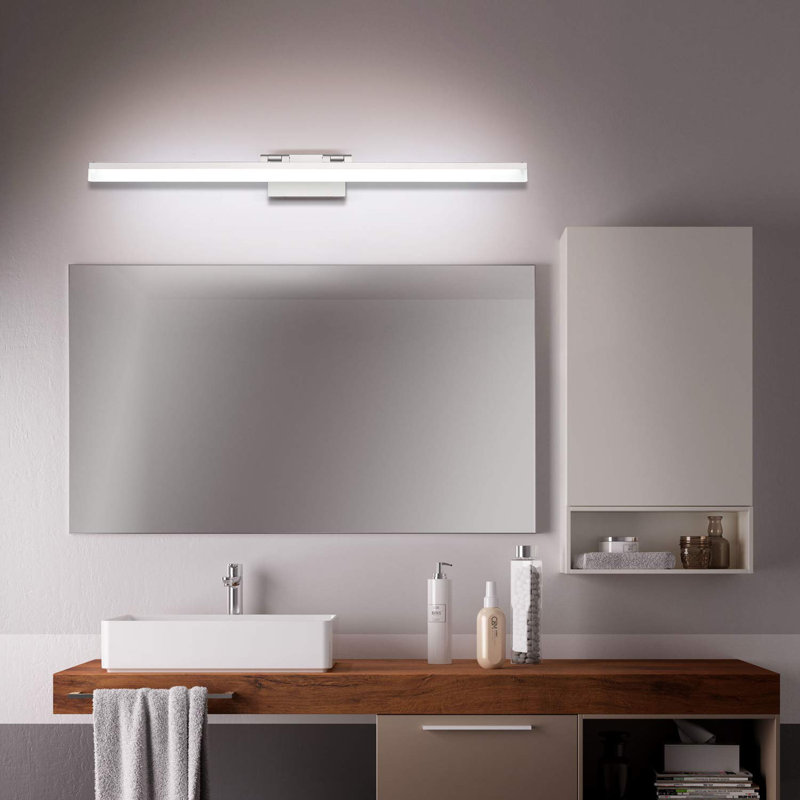 Éclairage pour meuble-lavabo de bar 1 lumière DEL à intensité variable 24 W, 39,37 po de largeur, Nickel, 5500 Kelvin