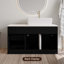 Meuble-lavabo mural avec lavabo vasque et rangement à fermeture en douceur