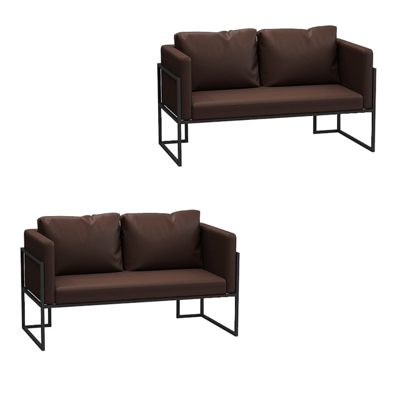 Banc rembourré en similicuir Lorilyn, Café