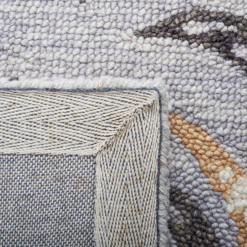 Tapis floral en laine touffeté à la main 0,8 po Bochov, Rectangle 8 pi x 10 pi