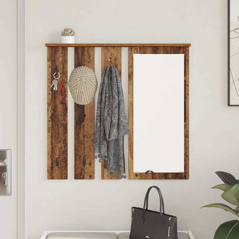Wall-Mounted Coat Rack 84 X 10 X 80 Cm Engineered Wood, Old Wood