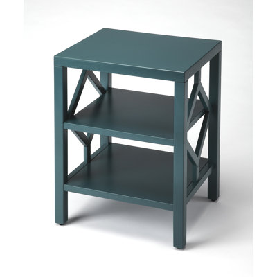  Halcyon 17 In. W Rectangular Wood 2 Tier End Table, Blue