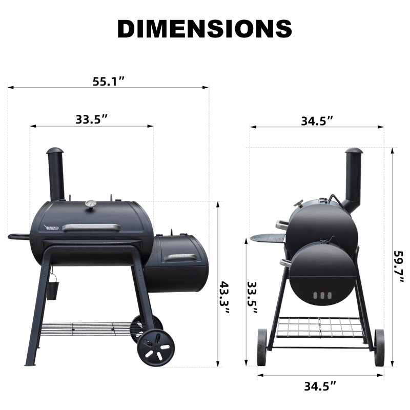 Combo barbecue au charbon de bois Brand-Man