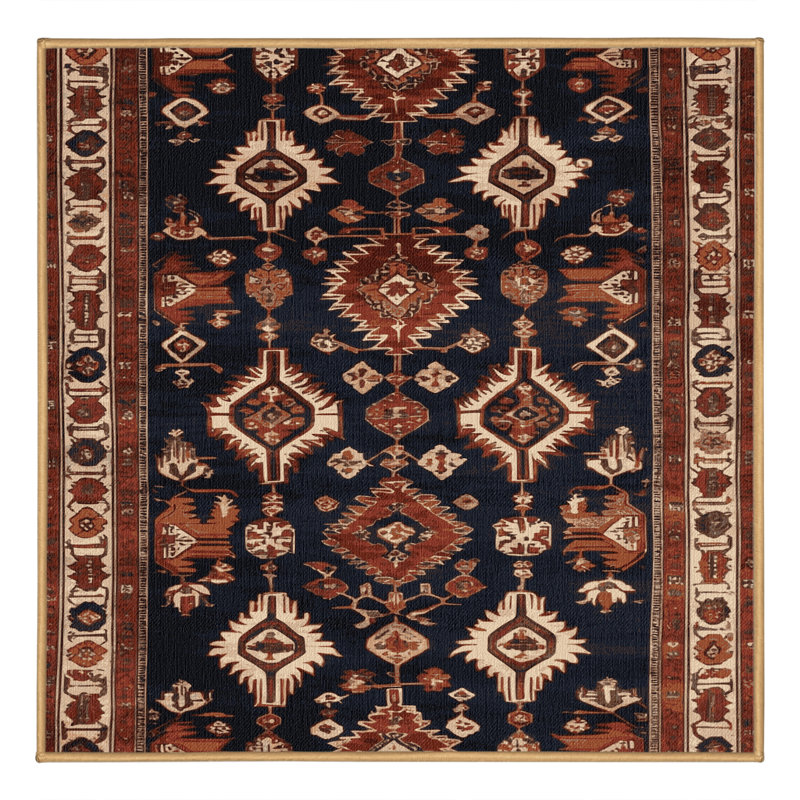 Tapis brun lavable à la machine, Carré 4 pi