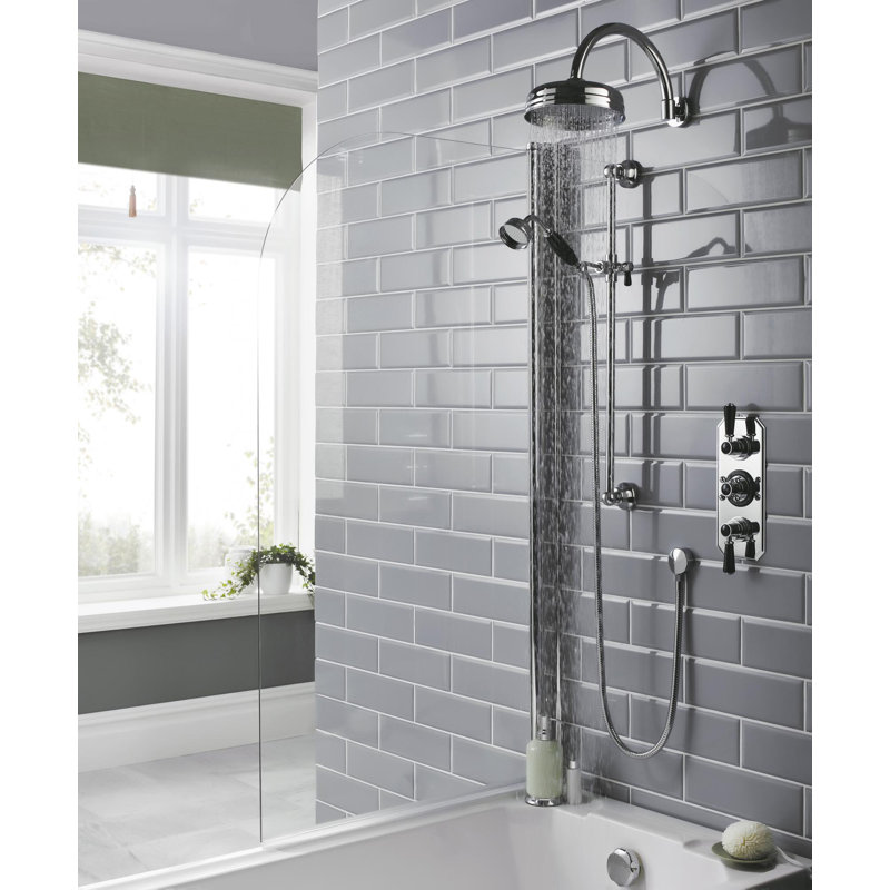 Topaz Triple Concealed Thermostatic Shower Valve, Black